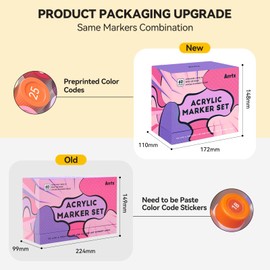 Arrtx Acrylic Paint Markers 60B,Brush Tip Acrylic Markers for Rock Painting,Glass,Stone,Wood,Ceramic Fabric