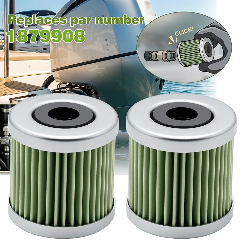 Newnessai 2 PCS 16911ZY3010 Outboard Marine Fuel Filter, Replacement for