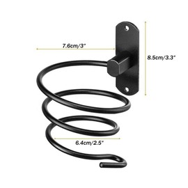 LSDZHK Haartrockner-Halter, Edelstahl, Wandmontage, Haartrocknerregal, Aufbewahrung, Spiralhalterung, Organizer, Set, Badezimmer-Regal für Waschraumbedarf (schwarz)