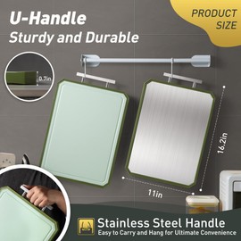 2 in 1 Stainless Steel Cutting Board with Handle Chopping Butcher Block not Titanium Mother Day Best Mama Mommy Bonus Mom Ever Mother In Law Gifts Step Mom Stepmom Grandma Gigi Granny Nana Present