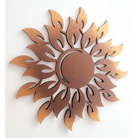 kh Teile Wooden Wall Decoration Sun Flames Bronze Gloss Wall Picture Decoration Gift Wall Decoration Living Room Balcony Garden Indoor Outdoor Bedroom etc.