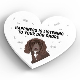Global Designs Working Cocker Happiness Is Your Dog Snoring Katie Pearson Artworks Heart Shaped Wooden Magnet