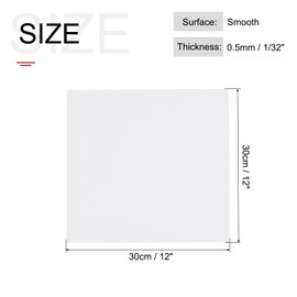MECCANIXITY ABS Plastic Sheet 12 Inch x 12 Inch x 0.02 Inch ABS Styrene Sheets for Building Model DIY Crafts Panel White