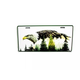 DIGIART INTERNATIONAL AMERICAN BALD EAGLE NATURE THEME METAL CAR NOVELTY LICENSE PLATE AUTO TAG.
