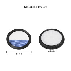 Replacement Filter Compatible with Eureka NEC180 NEC380 NEC280TL NEC480 NEC185 NEC186 NEC190 NEC285GR RapidClean Pro Cordless Vacuum (4 Pack)