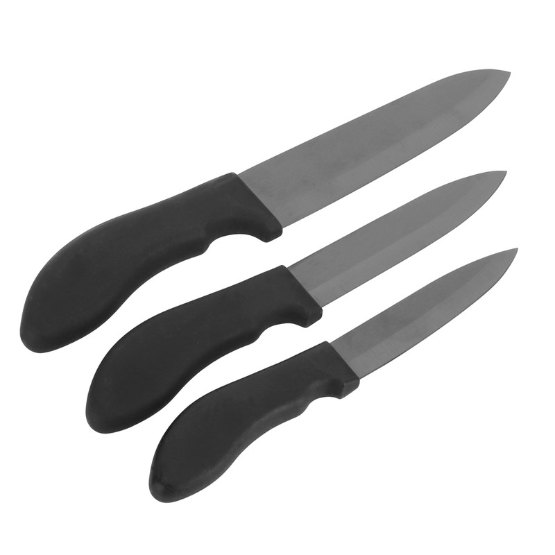3Pcs Fruit Knife with Ergonomic Handle Black Blade Ceramic Cooking