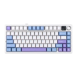 EPOMAKER X Aula F75 MAX Wireless Mechanical Keyboard with TFT Screen and Knob, Gasket Gaming Keyboard in 75% Layout, Hot Swappable, RGB Backlight, for PC/Mac/Linux (Blue&White&Purple)