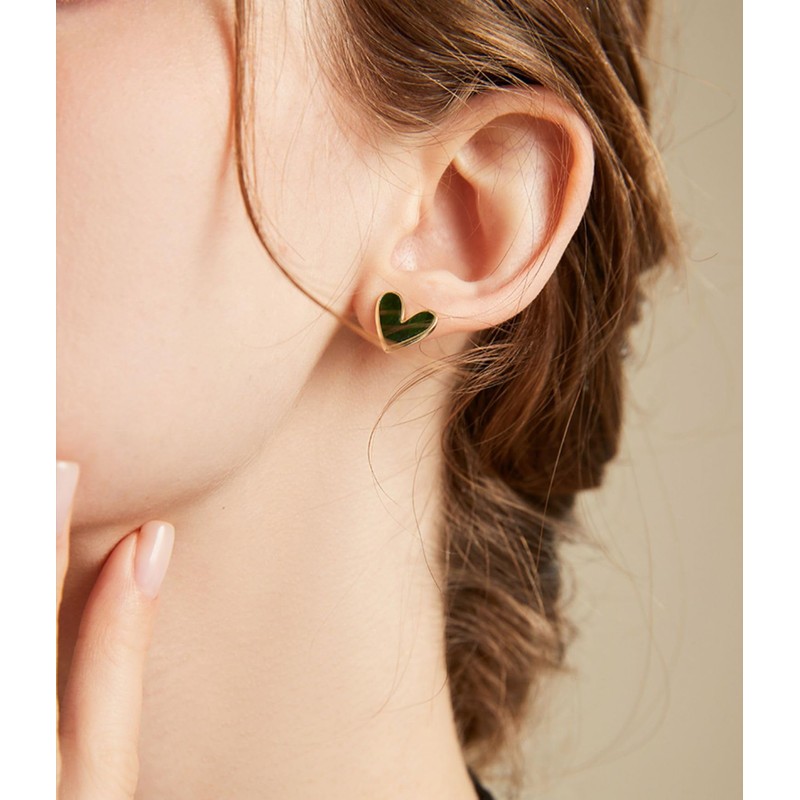 Women's Earrings, Heart, Cute, Popular, Non-Hole Earrings, Hypoallergenic, Copper