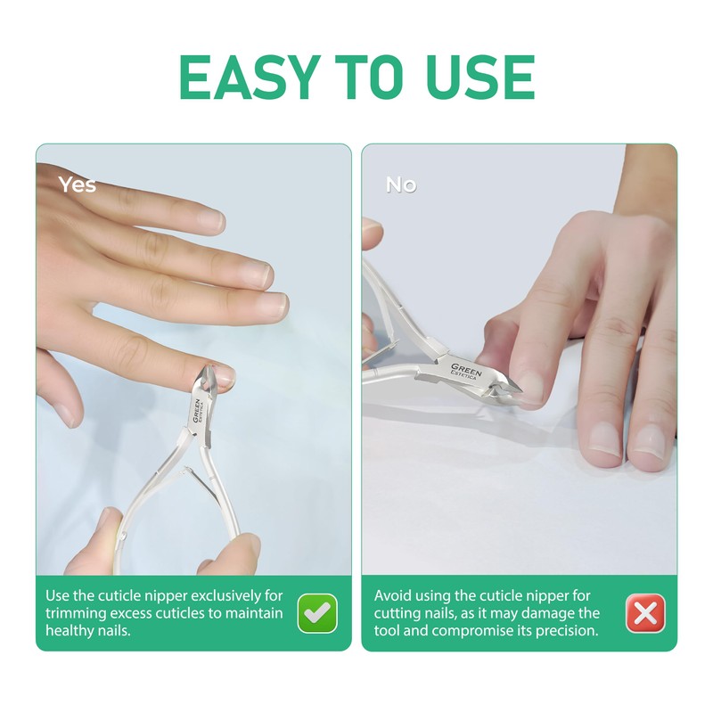 Cuticle Trimmer with Cuticle Pusher Professional Stainless Steel Cuticle Cutter