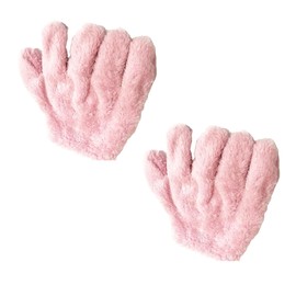 Quick drying styling gloves A pair of lightweight super soft super absorbent gloves anti-frizzy hair towel coral velvet, suitable for wet hair curly thick hair all hair can be machine washable pink