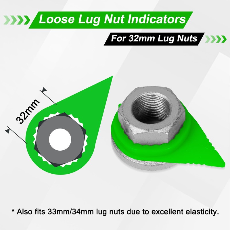 HQALTY 100PCS Loose Lug Nut Indicators for 32mm/33mm/34mm Nuts Wheel