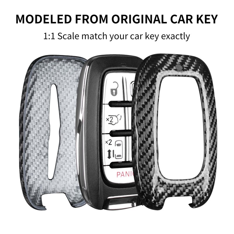 T-carbon Real Glass Fiber Key fob Cover Compatible with Chrysler