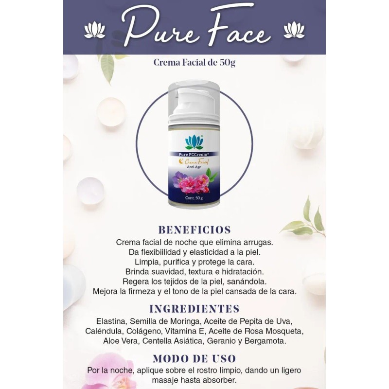 Crema Facial Anti-edad Pure Face, Pure Health.