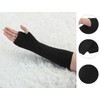 Allegra K Black Long Fingerless Typing Writing Gloves Winter Arm