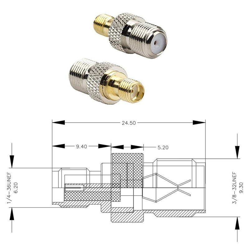 exgoofit F Type to SMA Male Female Coax Connector Coaxial