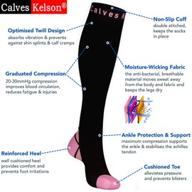 (2 Pairs) Compression Socks/Stockings for Men & Women,Speed Up Recovery Best Graduated Athletic Fit for Travel, Running, Nurses,Shin Splints, Flight & Maternity Pregnancy. Boost Stamina, Circulation