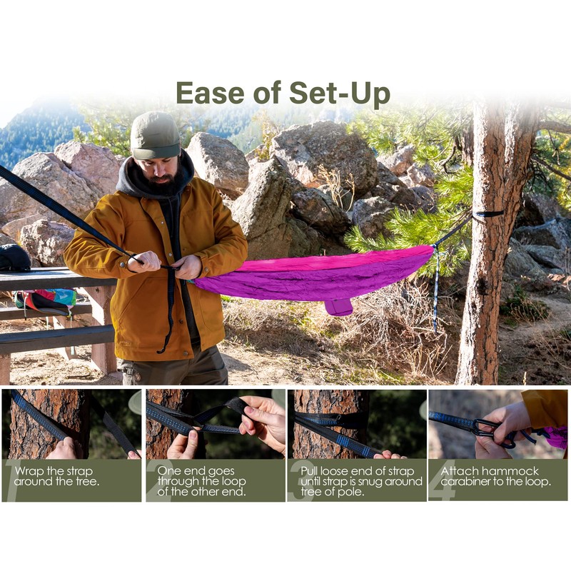 Kootek Camping Hammock 500 lbs Capacity, Camping Essentials, Lightweight Portable