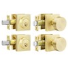 goldenwarm Gold Door Knobs with Deadbolt, Zinc Alloy Brushed Gold