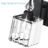 Ralbay Modern Crystal Black Vanity Light 3 Light Bathroom Light