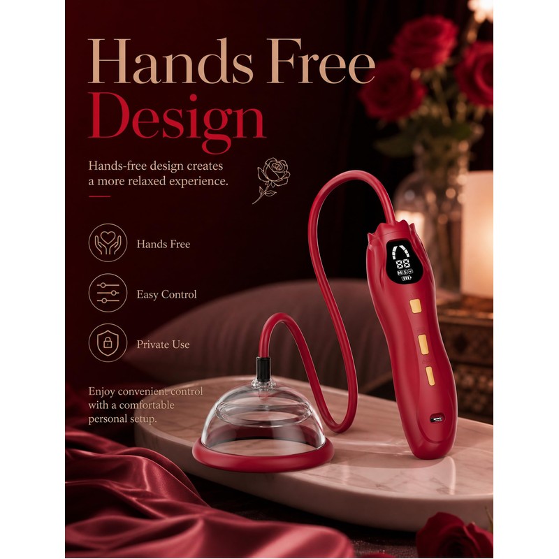 Rose Suction Toy for Women, Pussy Pump Multi-Cup Vacuum Stimulator
