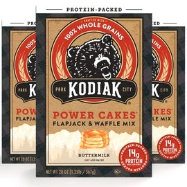 Kodiak Cakes Power Cakes - Protein Pancake Mix & Waffle Mix - 100% Whole Grain - Buttermilk (Pack of 3)