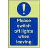 VSafety Glow In The Dark Please Switch Off Lights When