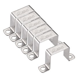 uxcell U Shaped Connector Bracket 43 x 46mm 304 Stainless Steel for Door Closed Bar Holder Strut Channel 6pcs