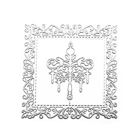 1 Piece Flower Leaves Frame Cutting Dies Square Metal Embossing Folder Wildflower Leaves Metal Cutting Dies for Scrapbooking Paper Craft Decor Photo Album