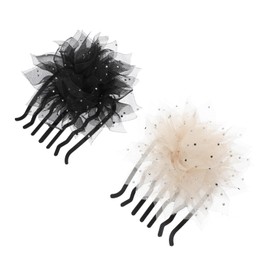 IWOWHERO 2pcs Flower Hair Side Comb for Women Elegant Bridal Hair Accessories for Weddings Engagements Proms Vintage Style Rhinestones