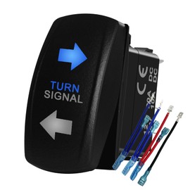 BACAUTOPARTS Blue Led Turn Signal Rocker Switch 7Pin ON-Off-ON DPDT Toggle Switch for The ARB/Carling/NARVA 4x4 UTV ATV RZR SXS 12V 20A