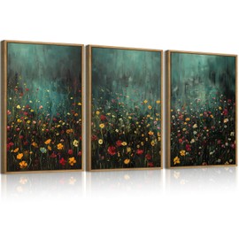 Anyzal Large Colorful Nature Floral Canvas Wall Art Framed Watercolor Wildflowers Illustration Prints Modern Botanical for Living Room Bedroom Office 16x24x3