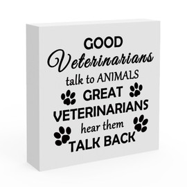 Thank You Gift for Veterinarians Appreciation Gift for Veterinary Wooden Sign Home Office Decoration Vet Tech Presents for Women Men Inspirational Graduation Birthday Retirement Decor for Animal Lover