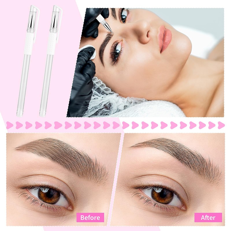 TIESOME Eyebrow Microblading Marker Pens, 2pcs Skin Marker Pen Eyebrow