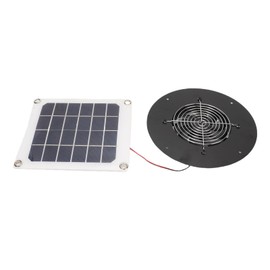 Solar Ventilation Fan, Solar Power Exhaust Fan 10W Monocrystalline Silicon Solar Panel Round Vent Fan Kit for Greenhouses, Pet Houses, Sheds, Window Vents, Barns, RVs
