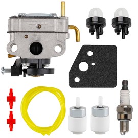 Jinerdony 753-08323 Carburetor with 753-08319 Primer Bulb AC04122 Fuel Line Kit for Troy-Bilt TB685EC TB635EC TB6044XP 685EC 635EC 6044XP MTD AC8 TEC Trimmer