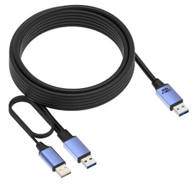 OkyLink Active USB 3.0/3.2 Gen1 Extension Cable, USB a to USB a Male to Male USB Cable, with Signal Amplifier, Power Enhanced, Suitable for Printers, Scanners, Cameras (5 Gbps, Gray, 15ft (5M))