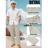 AKEFUN Mens Summer Casual Linen Pants Beach Elastic Drawstring Waistband