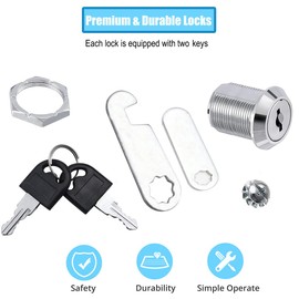 Litensh 25mm Security Mailbox Lock, Letter Post Box Lock, Cabinet Drawer Cam Lock, Toolbox Door Cupboard Locks with Keys (1, 25mm)