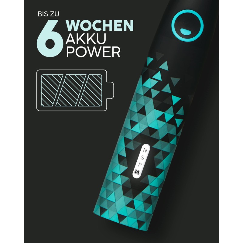 happybrush [Testsieger*] Elektrische Schallzahnbürste Eco VIBE 3 - Nachhaltige Zahnbürste