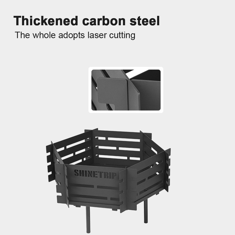 Carbon Steel Brazier Portable Camping Picnic BBQ Charcoal Firewood Brazier
