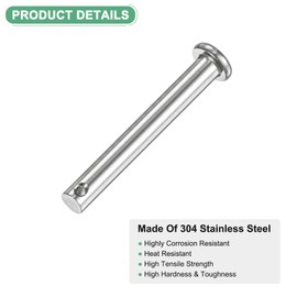 M METERXITY 10-Pack Single Hole Clevis Pins, M6 x 50mm 304 Stainless Steel Flat Head Clevis Pins for Mechanical Linkage/Fixed Parts/Ship Rigging, Link Hinge Pin Reusable