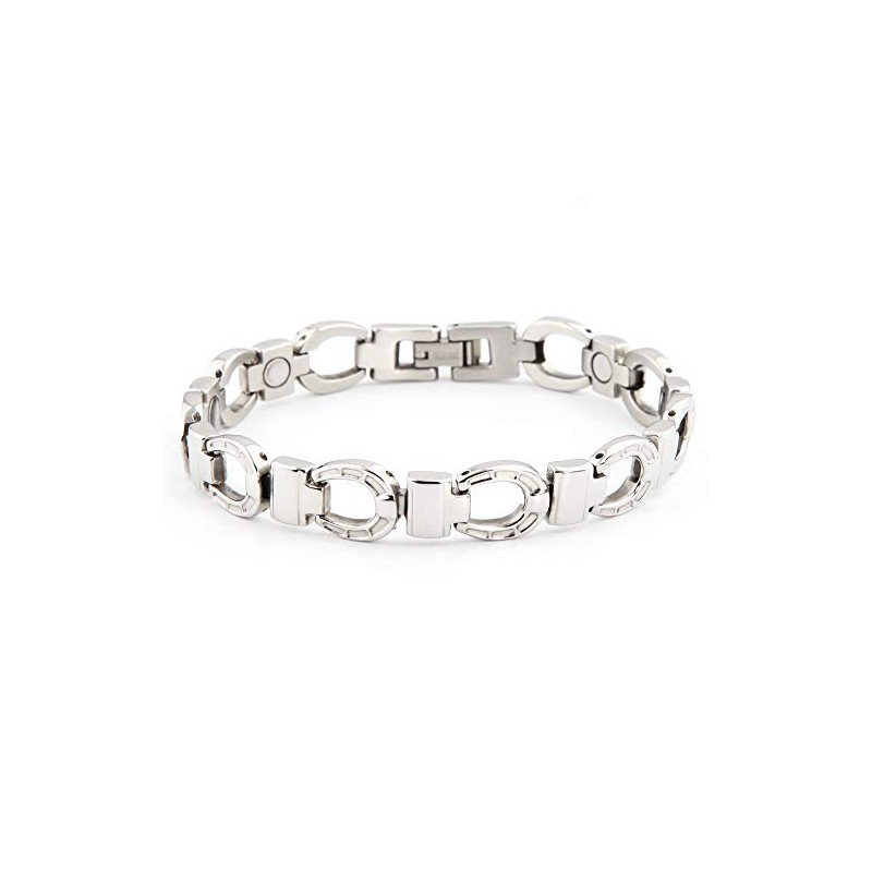 Energetix 4you 5691 Lucky Horseshoe Stainless Steel Energy Magnetic Bracelet