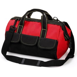 Hiceeden 16 Inch Wide Mouth Tool Bag, Collapsible Tool Tote with Waterproof