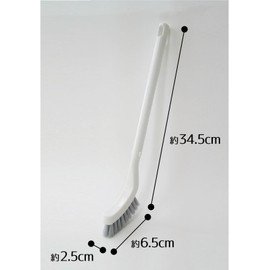 OHE Toilet Brush, Approx. Length 13.6 x Width 1.0 x Depth 2.6 inches (34.5 x 2.5 x 6.5 cm), White, SLEND Toilet Brush, Slim Brush, Compact, Slim Brush
