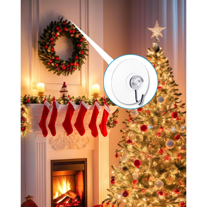 eZAKKA 45mm Transparent Suction Cup, Suction Cup Hooks Shower Wall