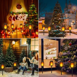 Outdoor Solar Lights, 12Pack Solar Torch Light with Flickering Flame, Garden Lights Waterproof for Outdoor Decor, Tiki Torches for Outside, Luces Solares para Exteriores Pathway Yard Garden Decor