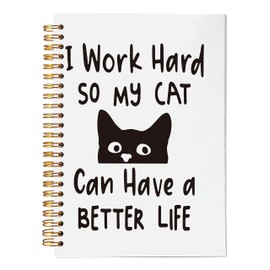 VNWEK Cat Spiral Notebook Journal 5.5 x 8.3 inches,Funny Peeking Spiral Notebook,Cat Themed Lined Hardcover Spiral Notebook,Gifts for Cat Lovers Cat Mom Cat Owners