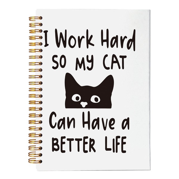 VNWEK Cat Spiral Notebook Journal 5.5 x 8.3 inches,Funny Peeking