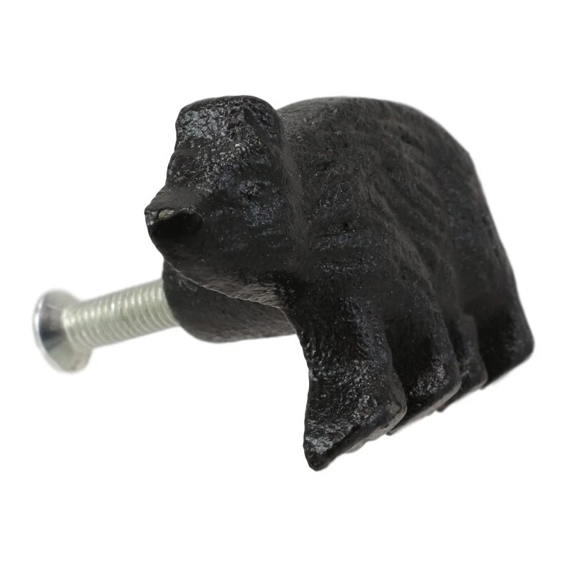 Cast Iron Rustic Western Black Bear Drawer Cabinet Door Knobs
