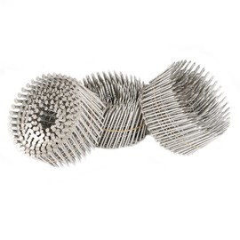 3600 Count Siding Nails Full Round Head Wire Collated 15-Degree 2-1/2 Inch x .090 Inch 304 Stainless Steel Ring Shank Coil Siding Nail